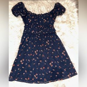 Navy blue floral dress
